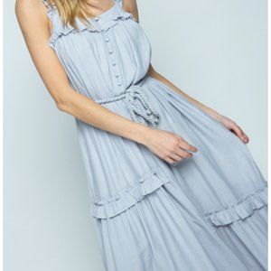 &Merci Asymmetric Ruffle Maxi Dress